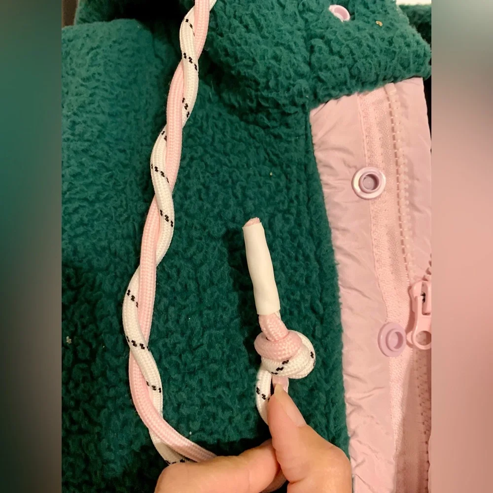 Sherpa oversized hoodie jacket frostbite fleece pullover 1/4 zip button up - Picture 3 of 16